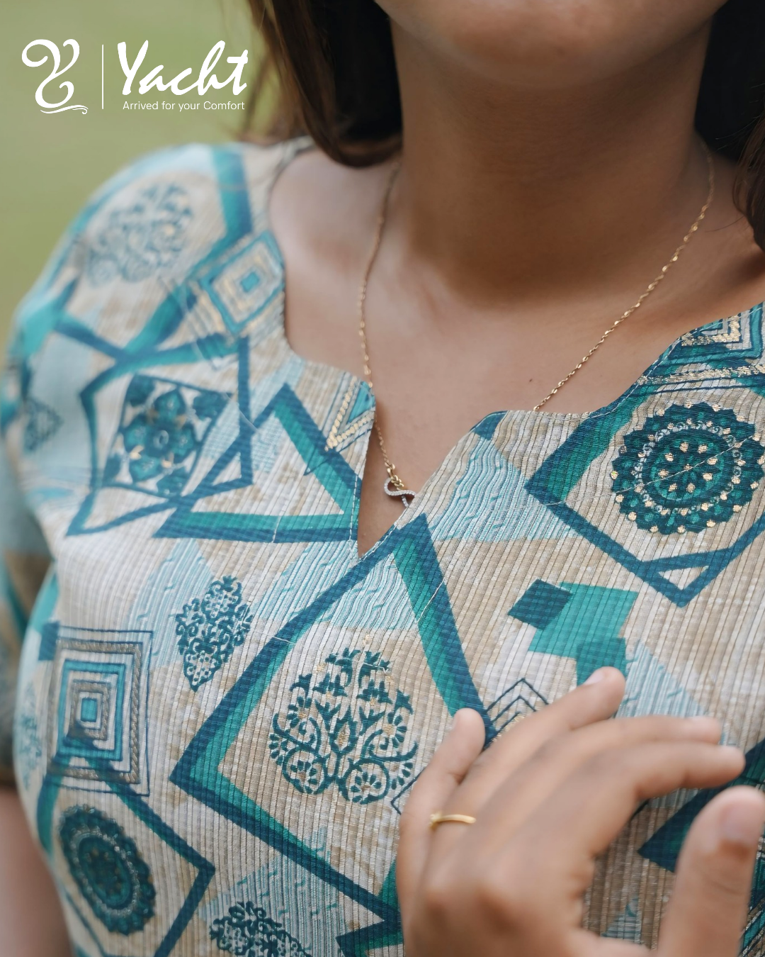 Teal Geometry Grace Maxi