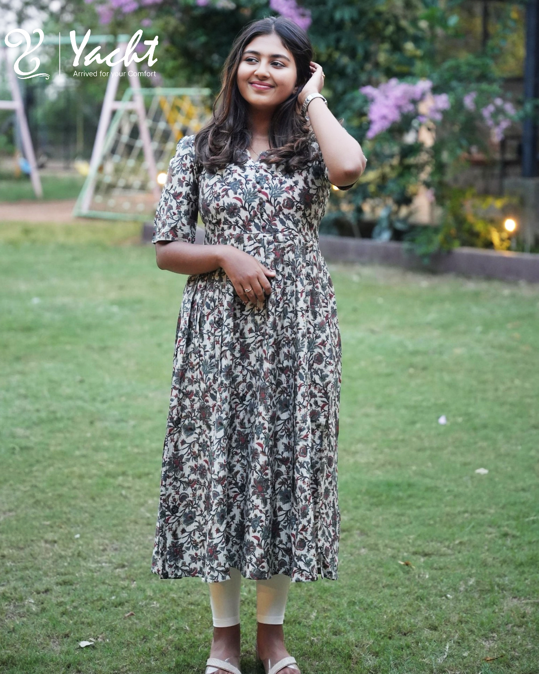 Dark Blossom Nyra Cut Maxi