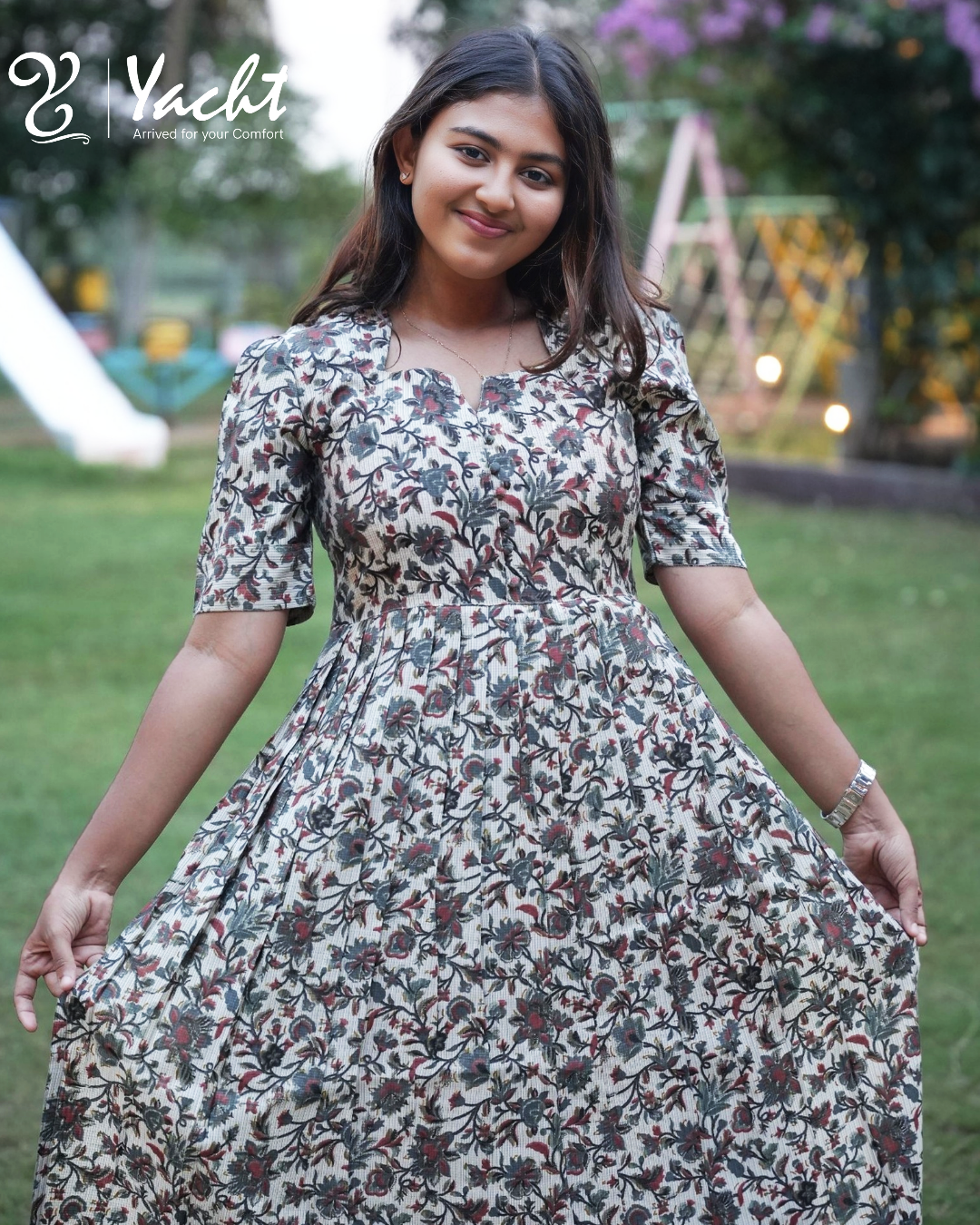 Dark Blossom Nyra Cut Maxi