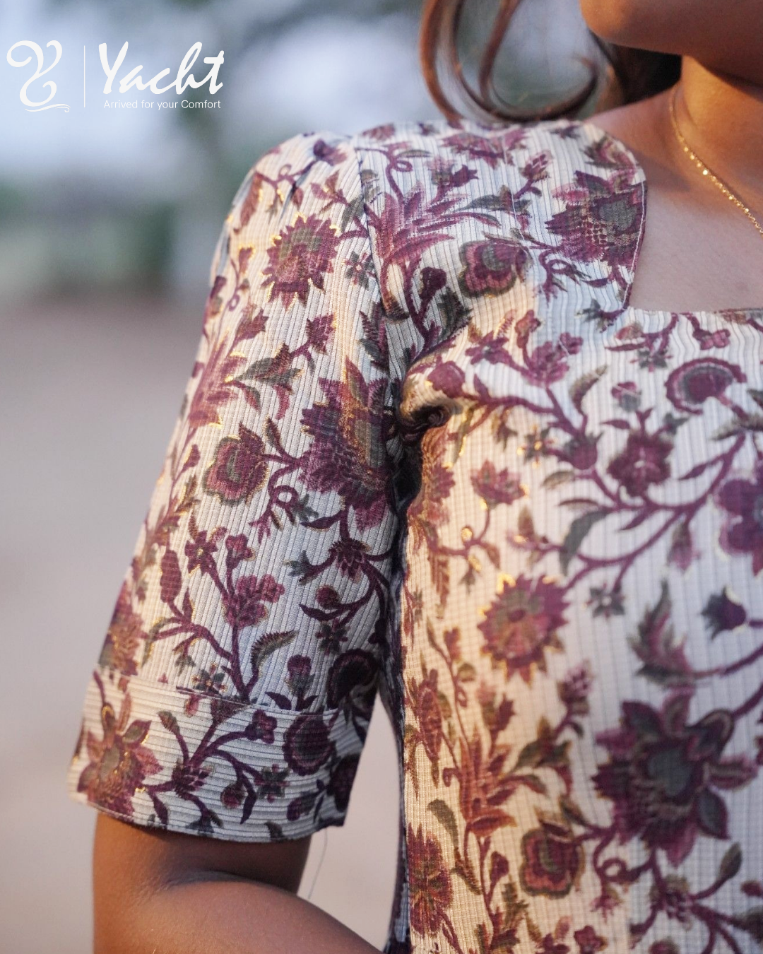 Burgundy Blossom Nyra Cut Maxi