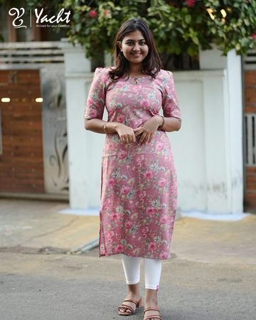 🌸 Blush Garden Straight Kurti 🌸