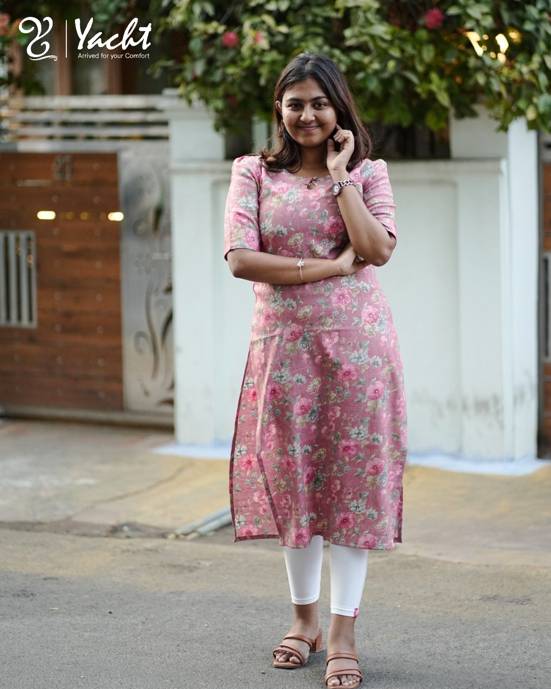 🌸 Blush Garden Straight Kurti 🌸