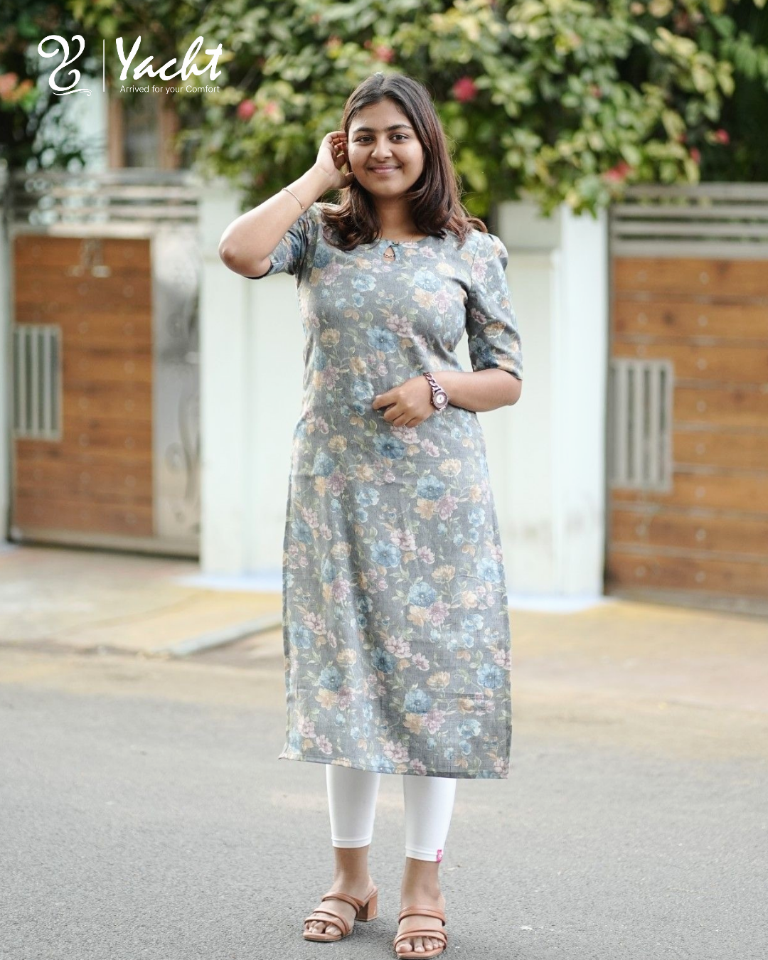 🌸 Blush Garden Straight Kurti 🌸