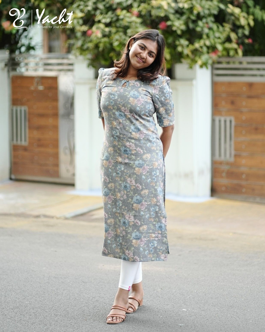 🌸 Blush Garden Straight Kurti 🌸