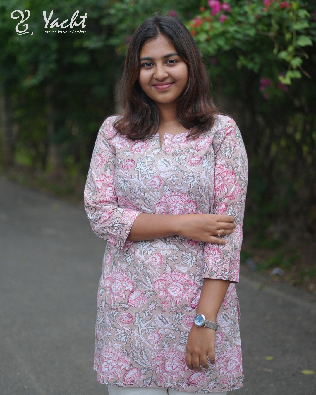 Blush Bloom Floral Cotton Kurti