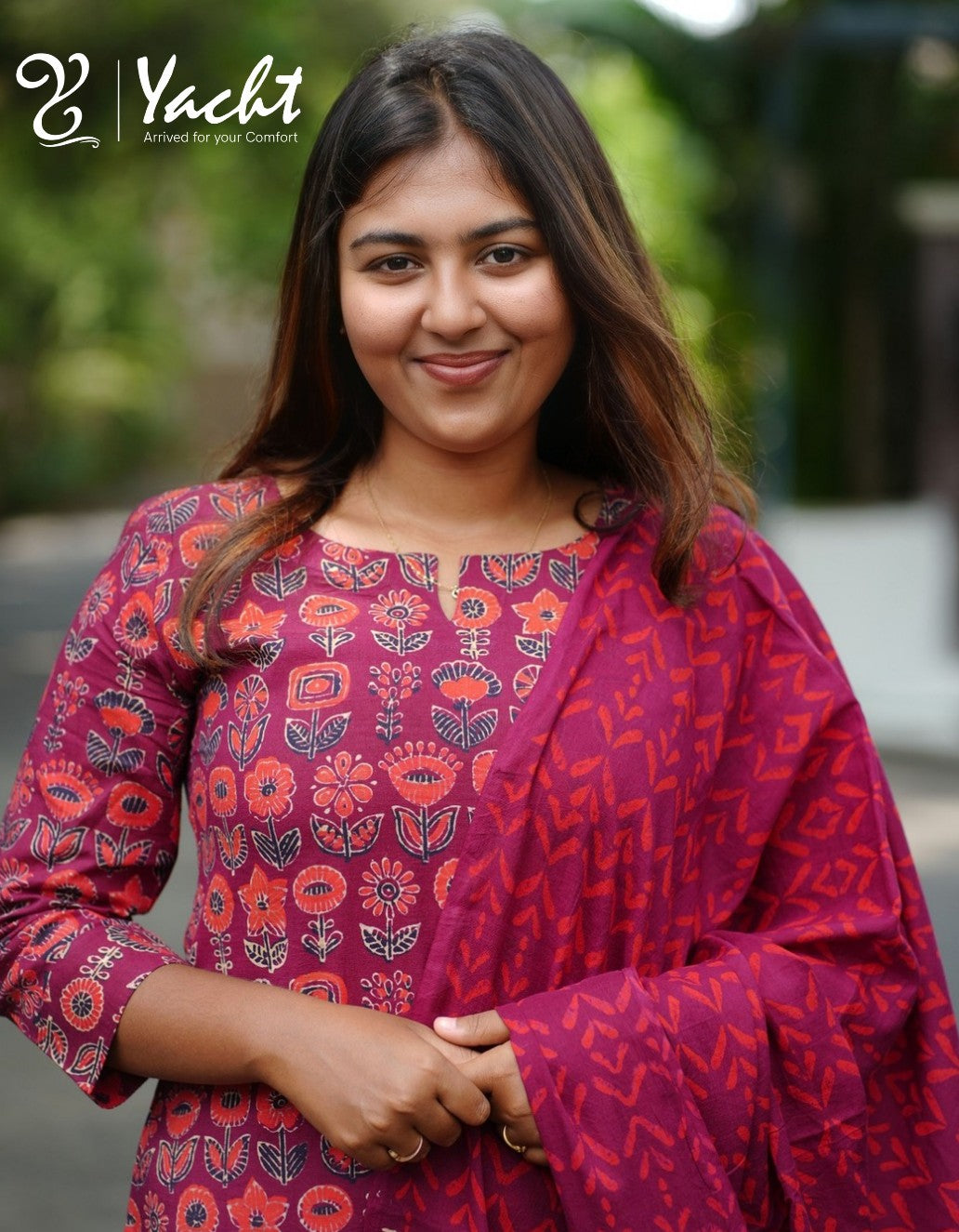 🤎❤💖 Rust Charm Cotton Top &  1 Dupatta Set