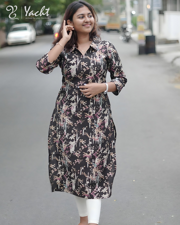 ✨ Midnight Floral Muse Kurti ✨