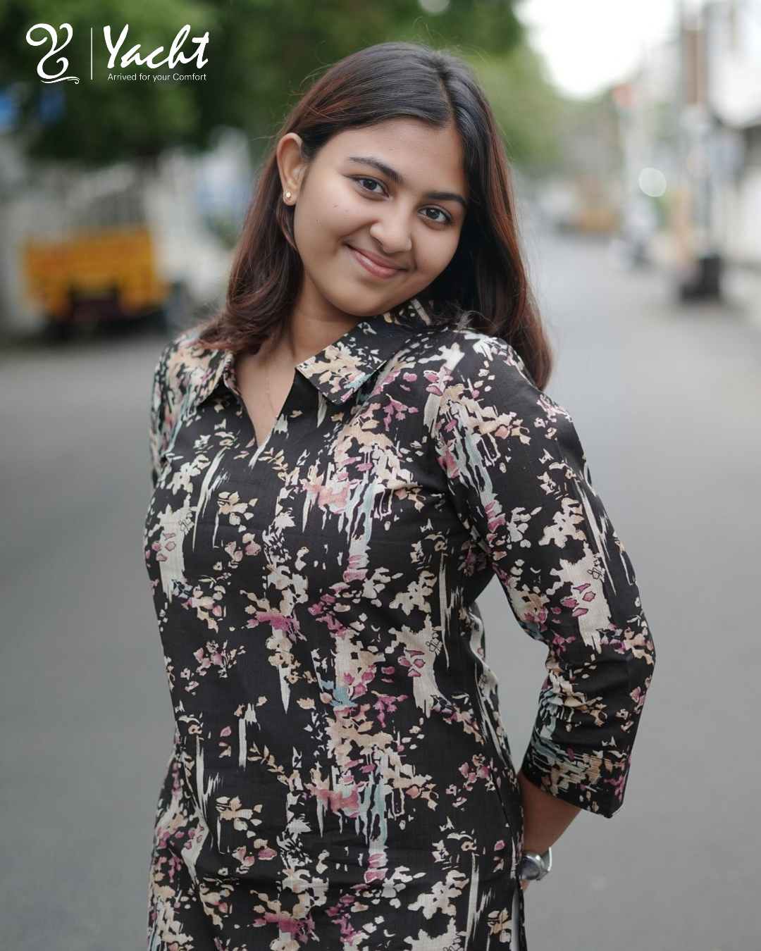 ✨ Midnight Floral Muse Kurti ✨