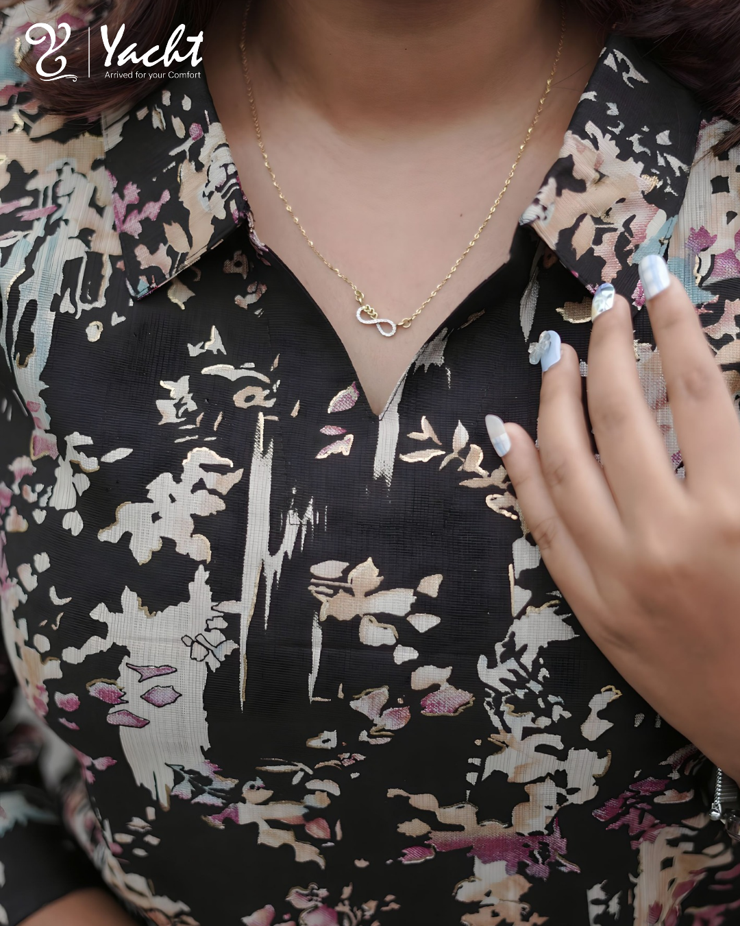 ✨ Midnight Floral Muse Kurti ✨