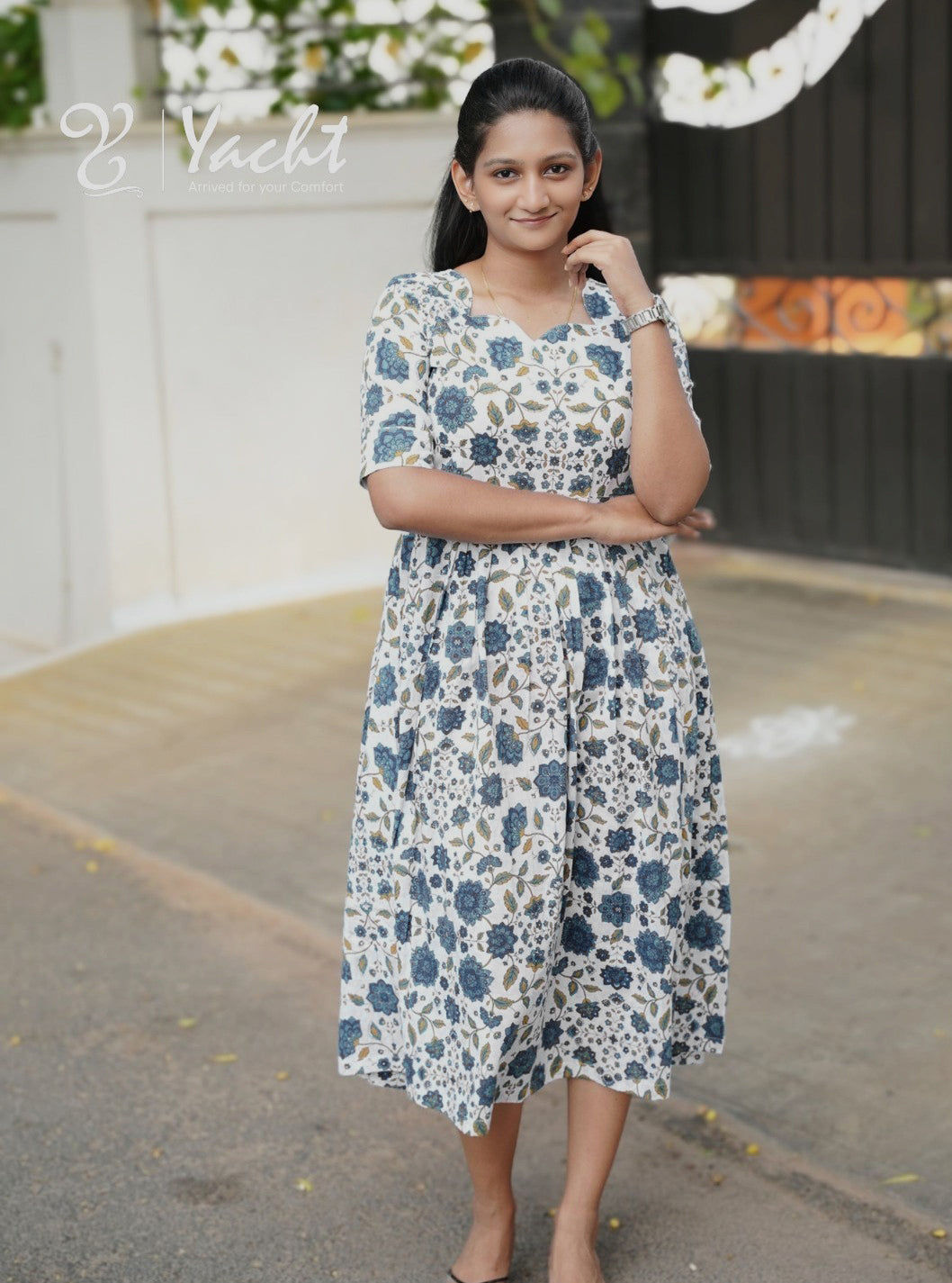 🌸 Grey Blossom Grace Maxi