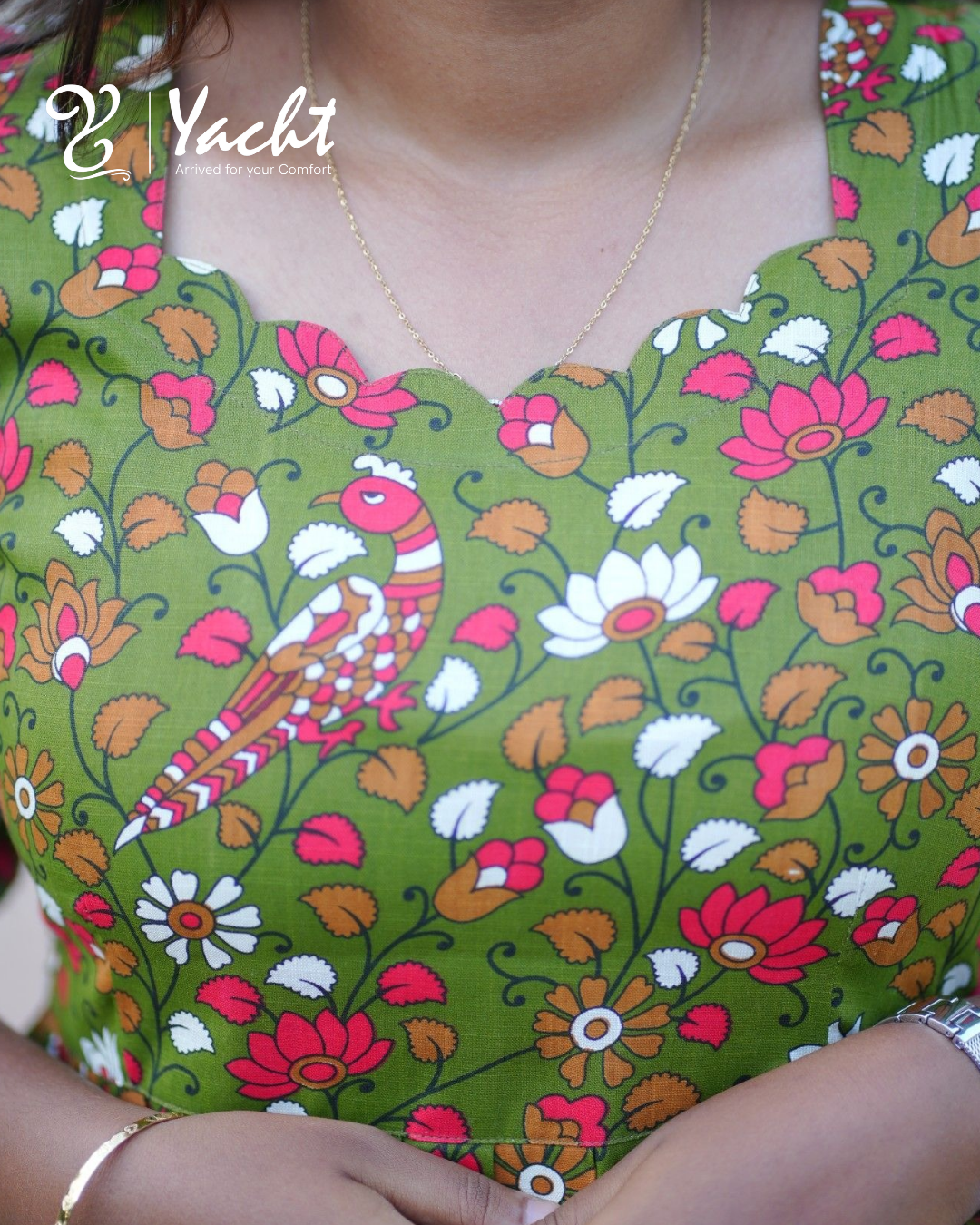 🌿 Peacock Bloom Printed Maxi