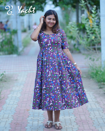 🌿 VOILET Bloom Printed Maxi