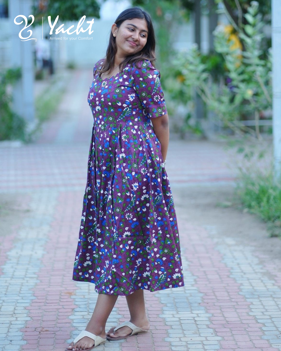 🌿 VOILET Bloom Printed Maxi