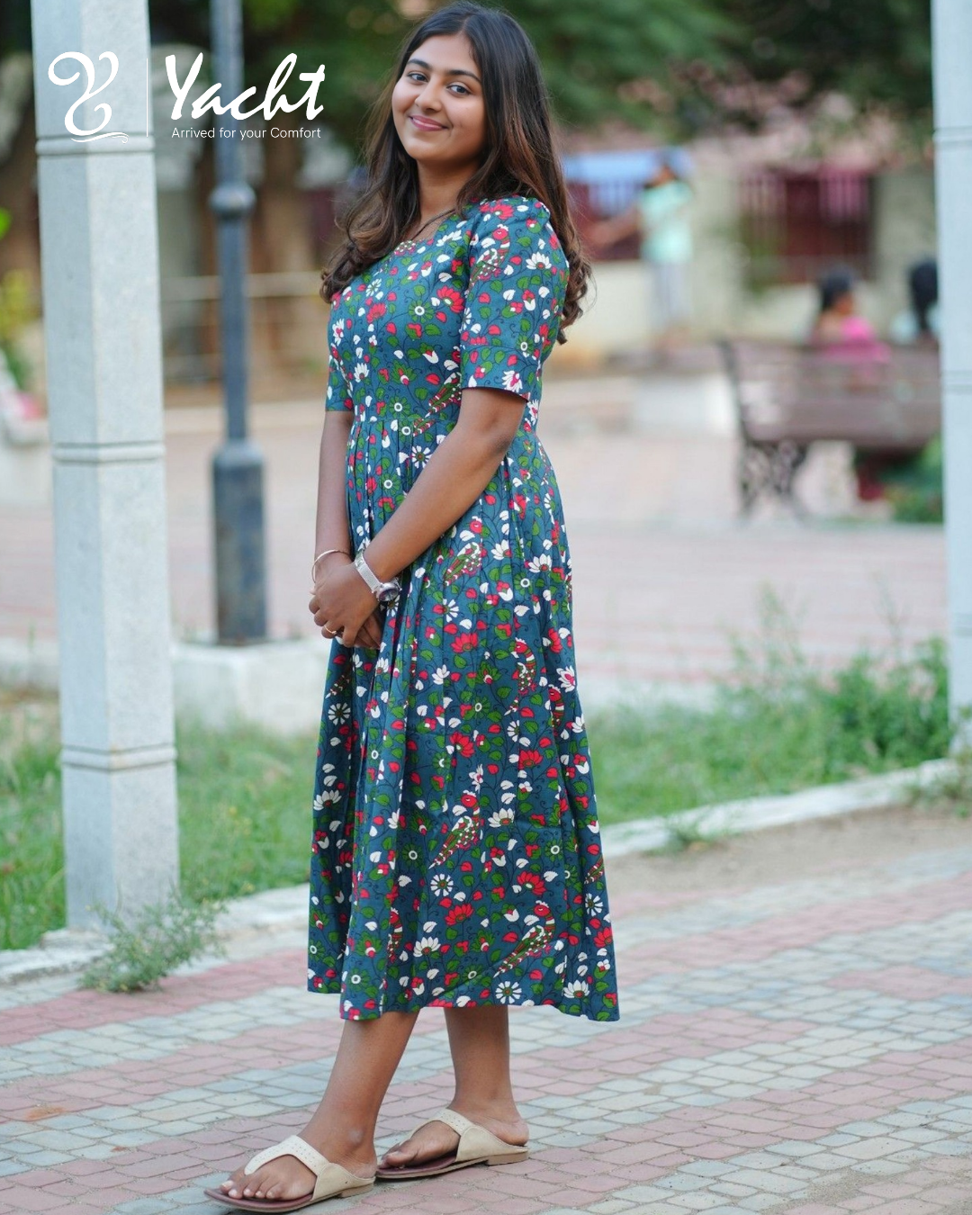 🌿 Midnight Garden Printed Maxi
