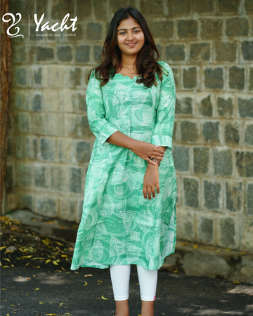 💚 Aqua Grace A-Line Kurti
