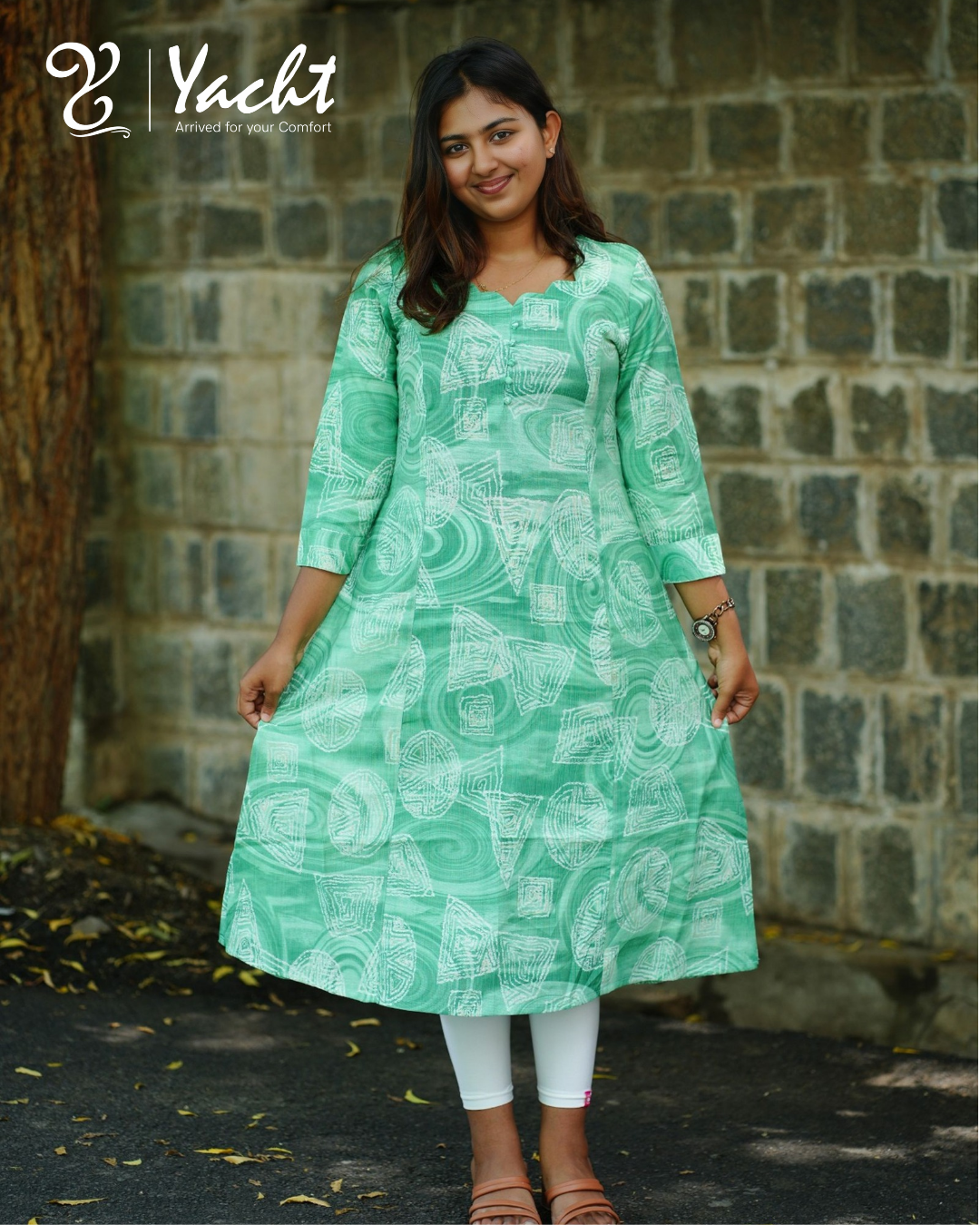 💚 Aqua Grace A-Line Kurti