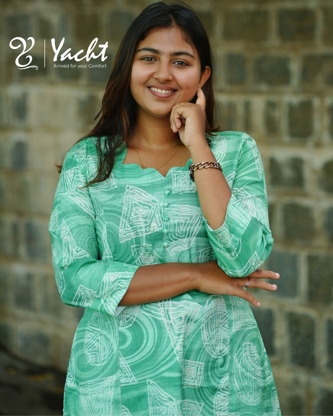 💚 Aqua Grace A-Line Kurti