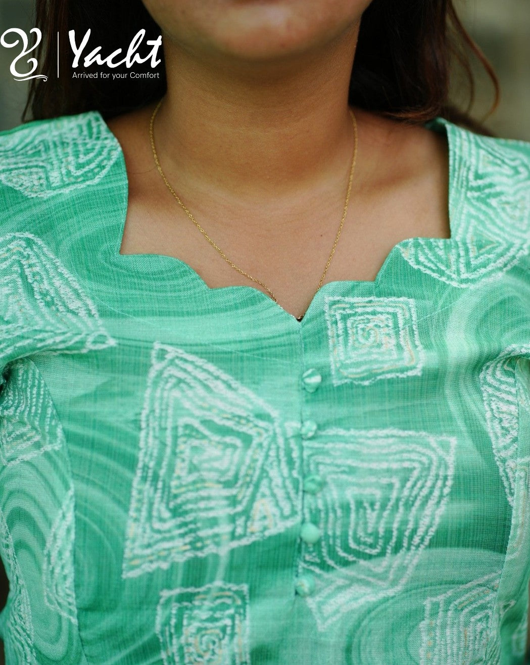 💚 Aqua Grace A-Line Kurti