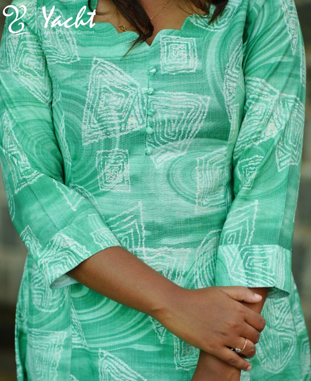 💚 Aqua Grace A-Line Kurti