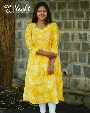 💛 Sunshine Glow A-Line Kurti