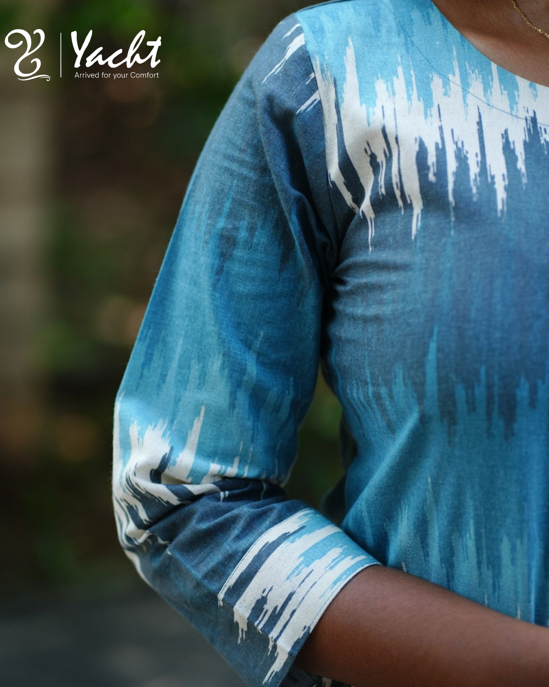 💙 Blue Pixel Charm Straight Kurti