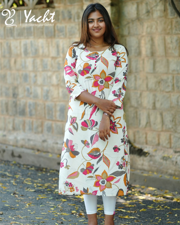 🌸 Meadow Petals Straight-Cut Kurti