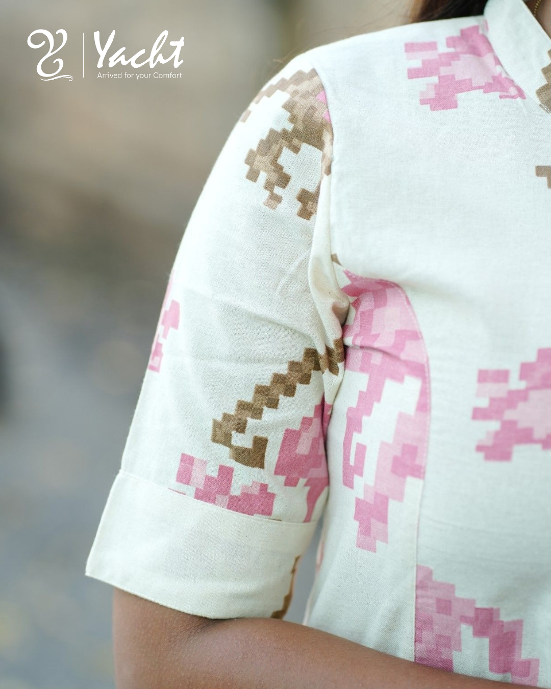 🤍 Pixel Pearl A-Line Kurti