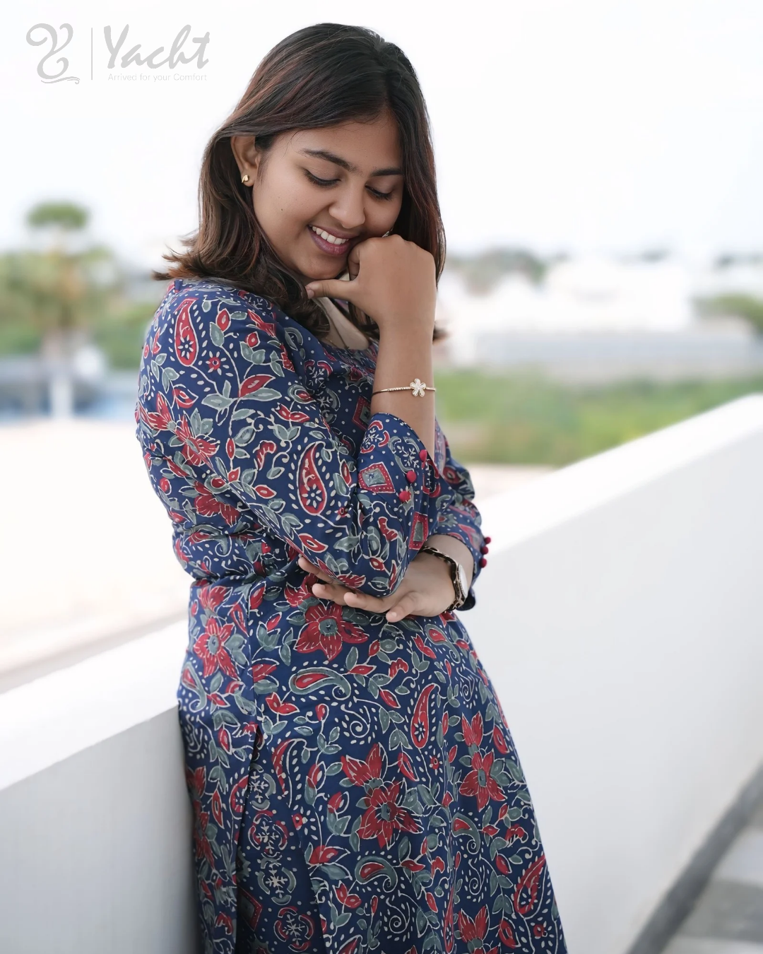 ✨ Royal Indigo Paisley Kurti Set