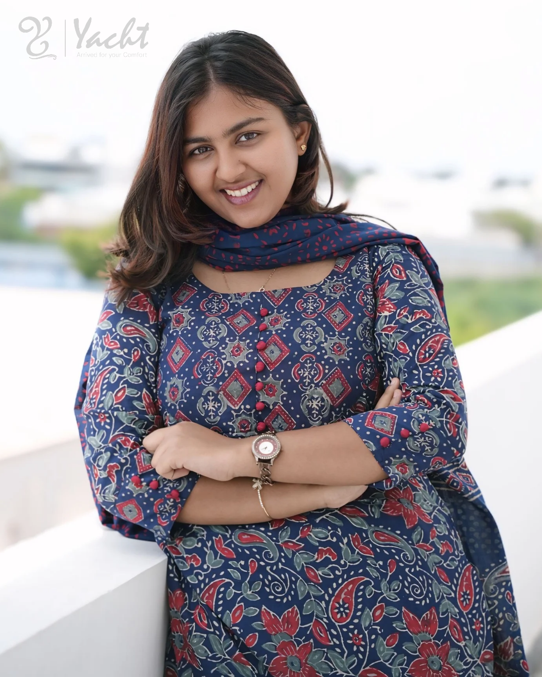 ✨ Royal Indigo Paisley Kurti Set