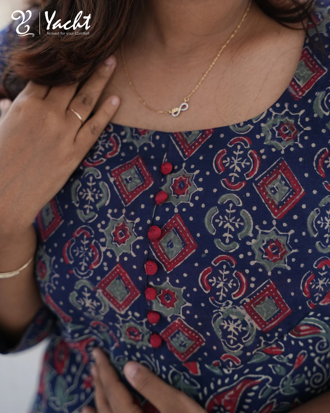 ✨ Royal Indigo Paisley Kurti Set