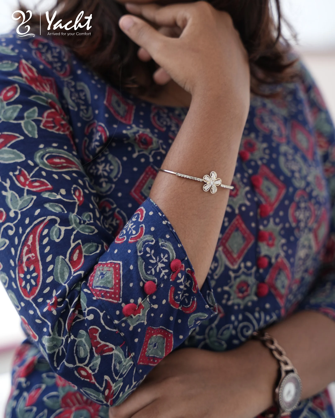 ✨ Royal Indigo Paisley Kurti Set
