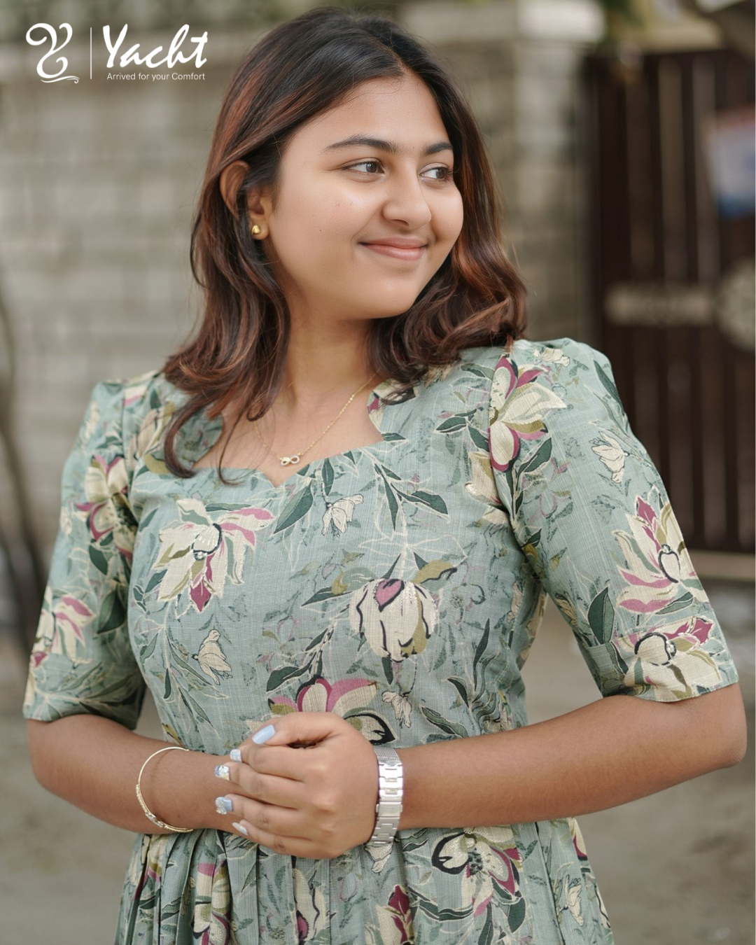 ✨ Sage Blossom Flare Kurti