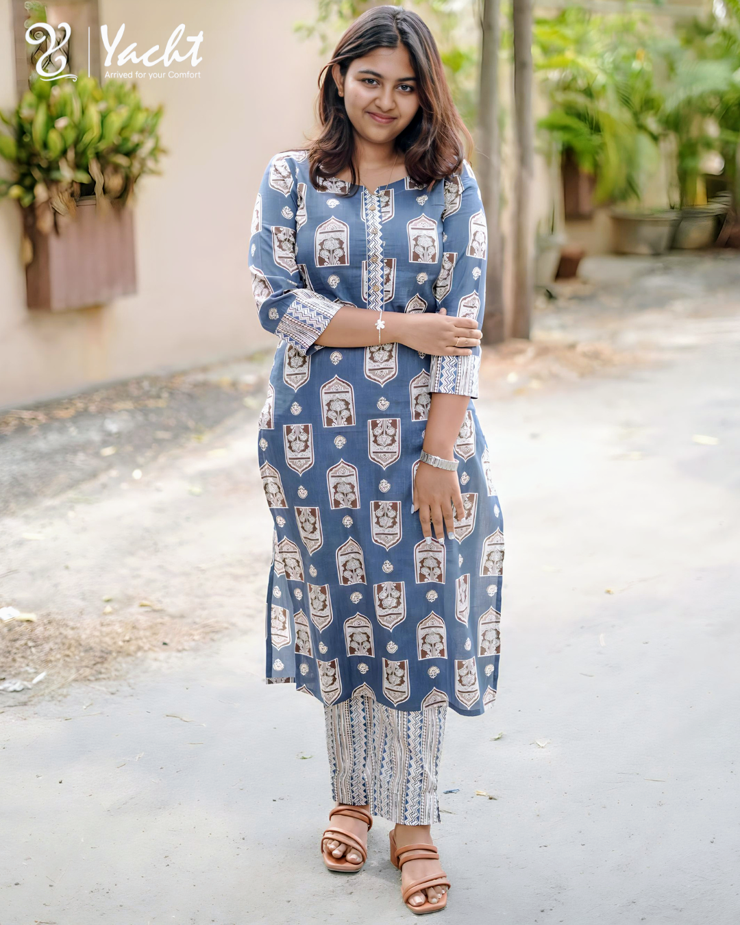 ✨ Slate Heritage Kurti Set