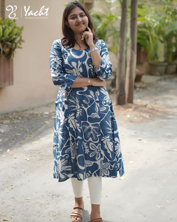 ✨ Ocean Bloom Elegance Kurti