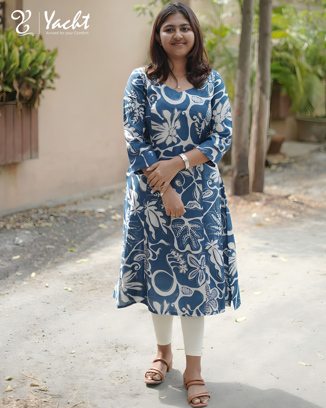 ✨ Ocean Bloom Elegance Kurti