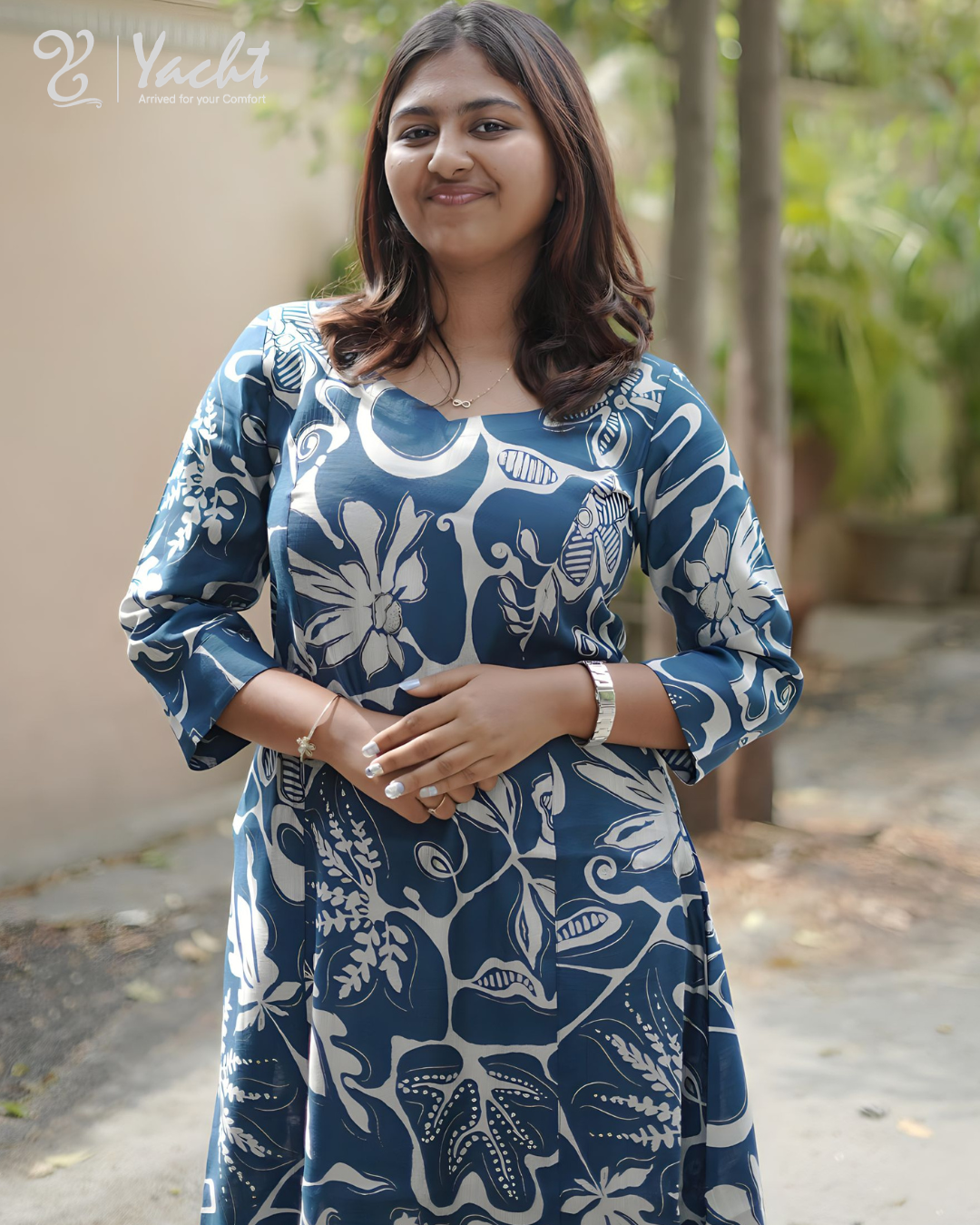 ✨ Ocean Bloom Elegance Kurti