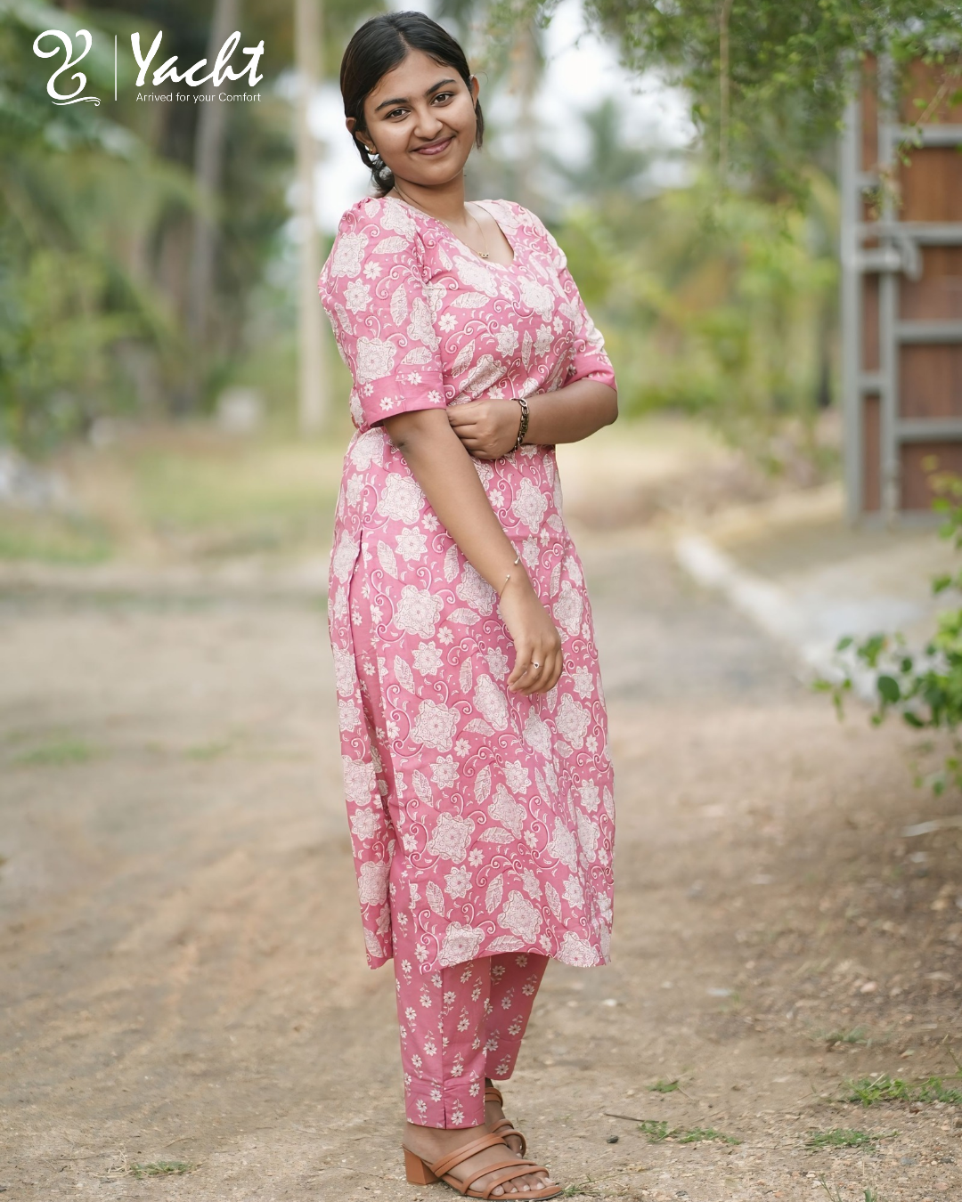 ✨ Blush Garden Kurti Set