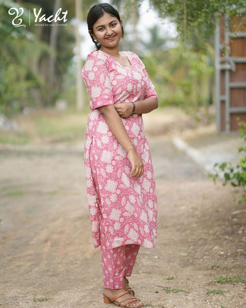 ✨ Blush Garden Kurti Set