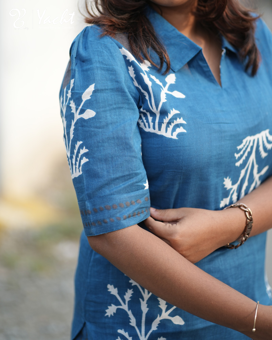 ✨ Sapphire Bloom Kurti Set