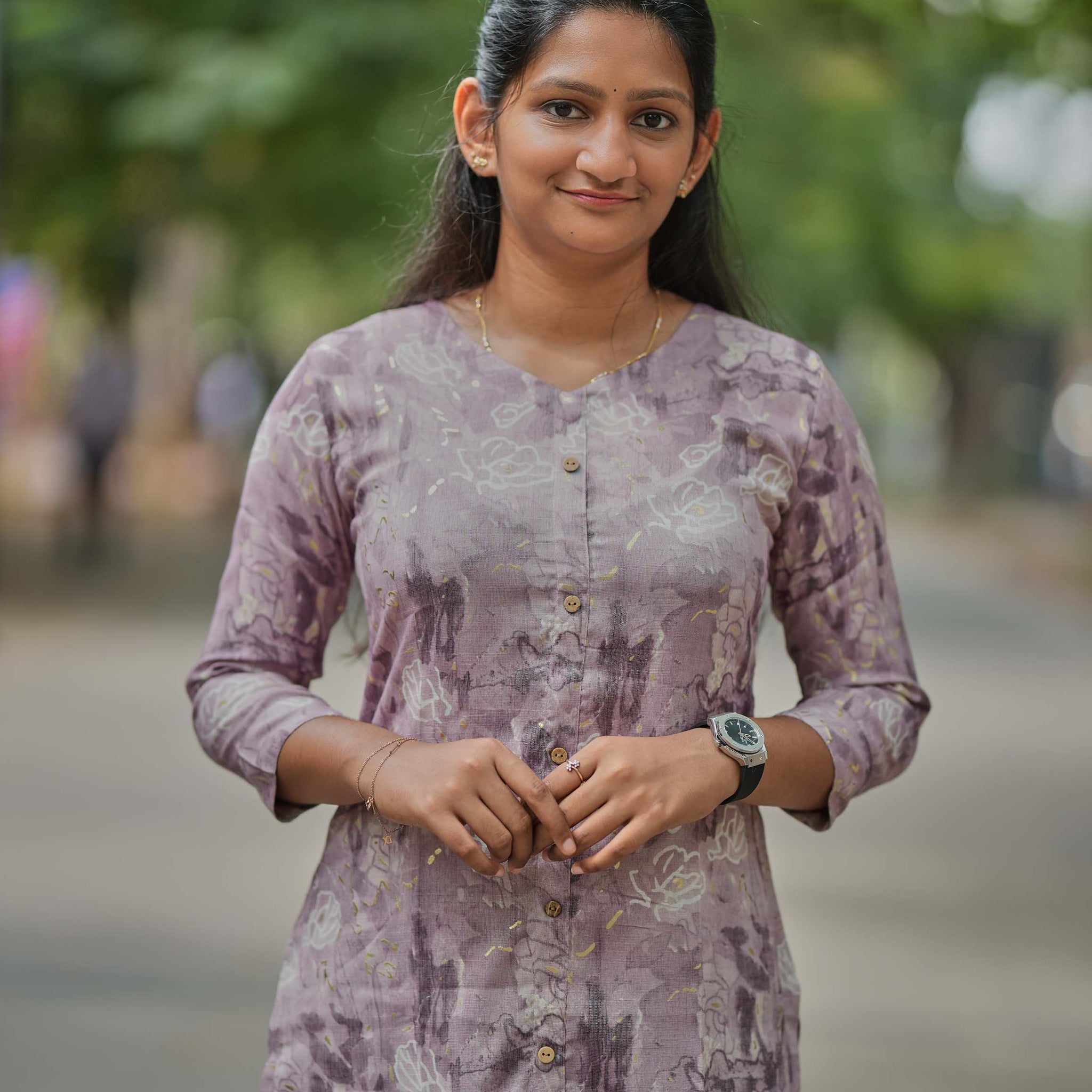 💜 ''Purple Bloom Kurti'