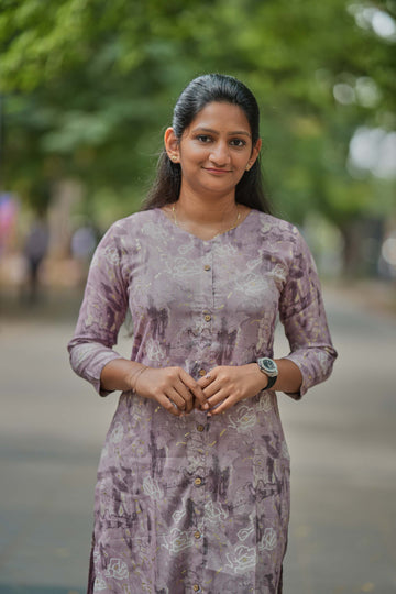💜 ''Purple Bloom Kurti'