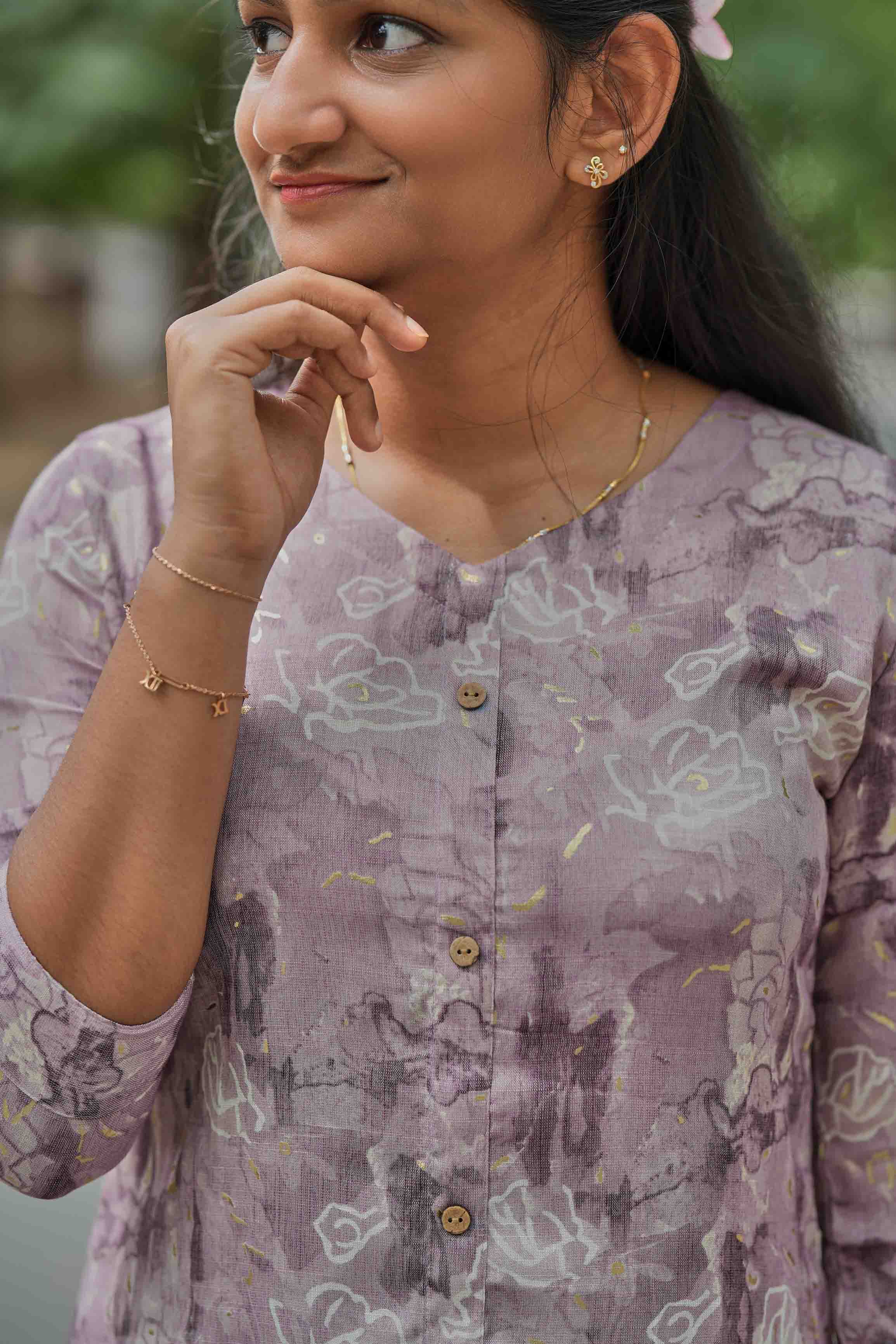 💜 ''Purple Bloom Kurti'
