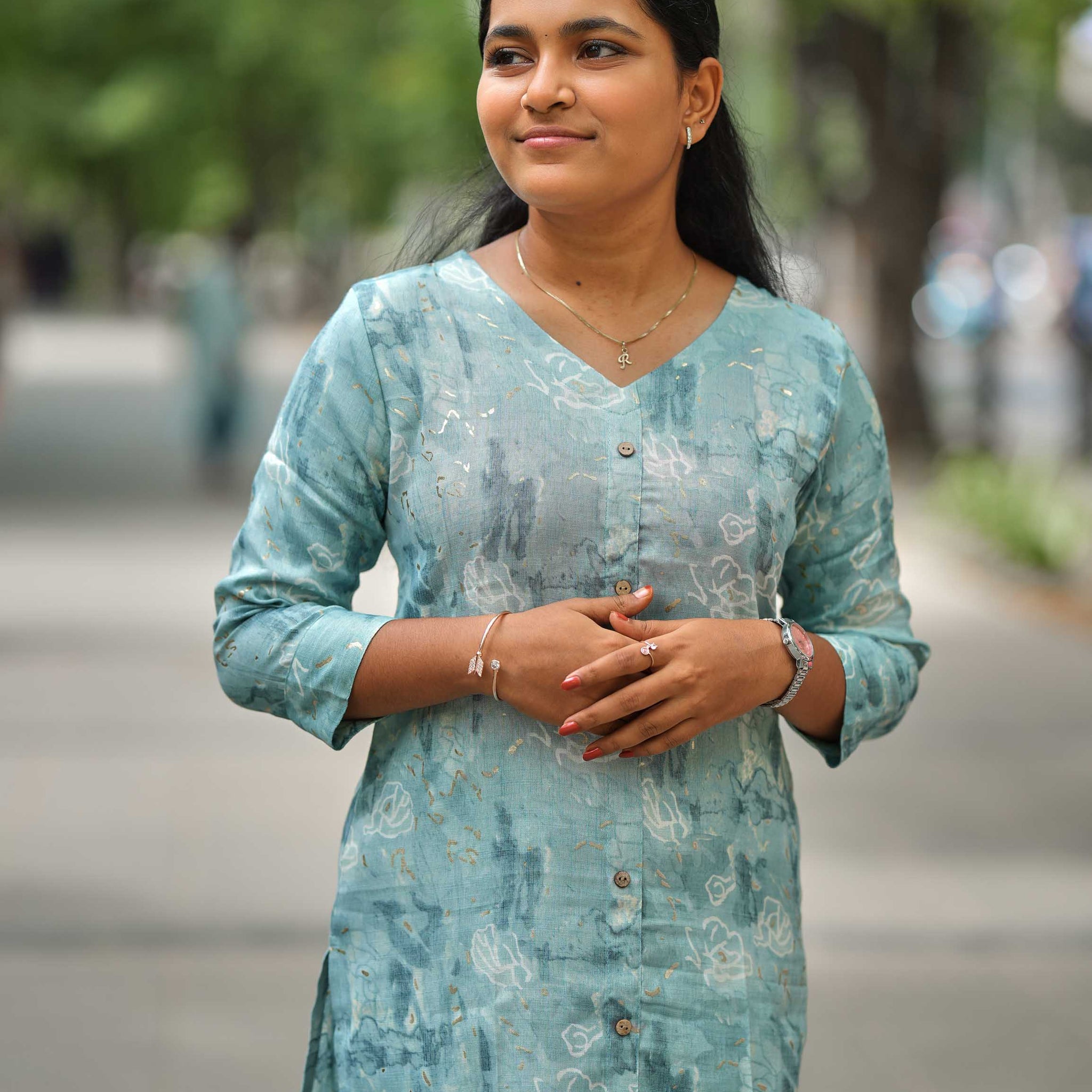 🪺Aqua Grace kurti