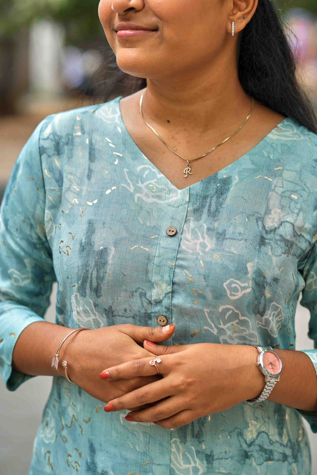 🪺Aqua Grace kurti