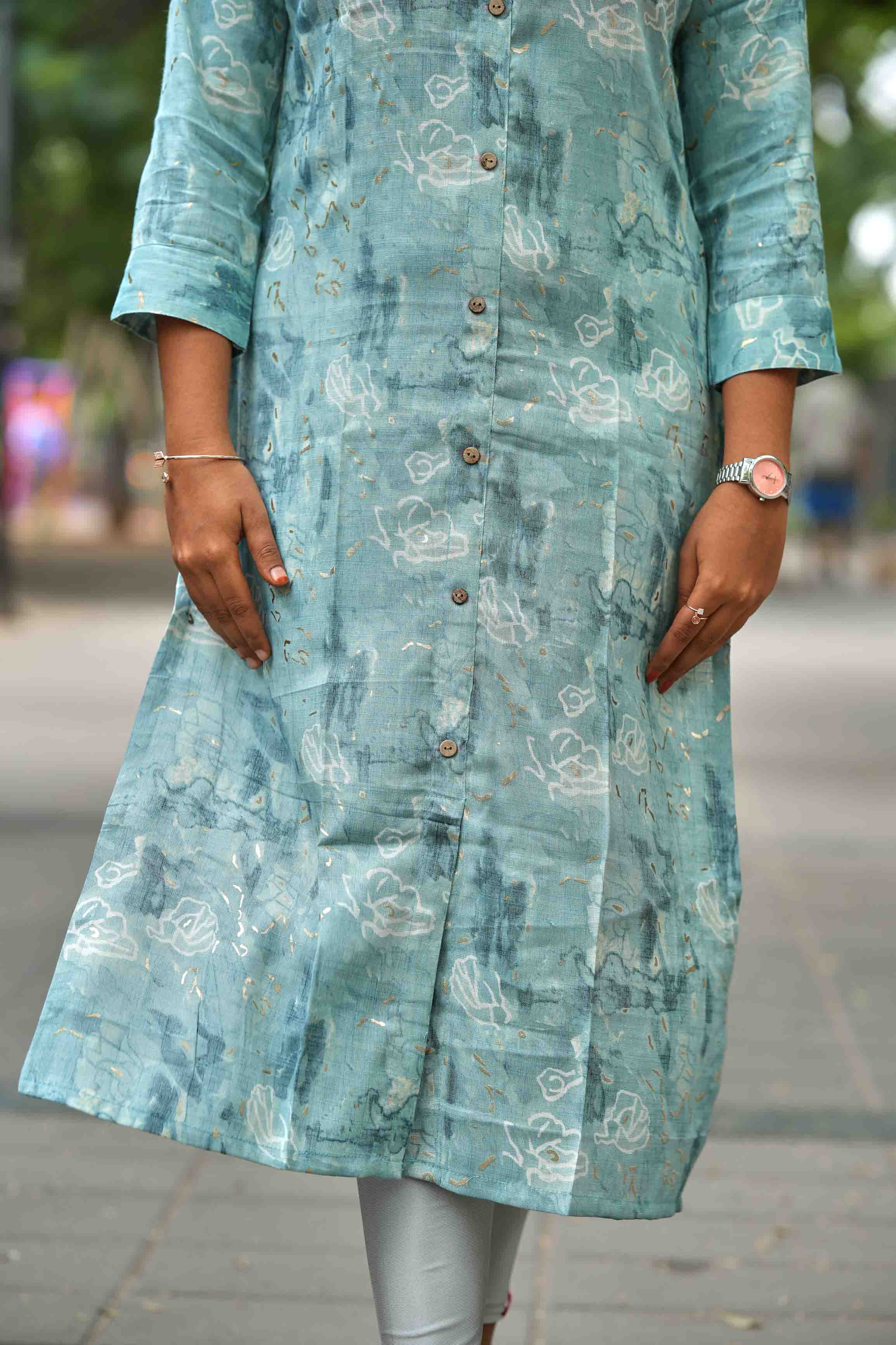 🪺Aqua Grace kurti