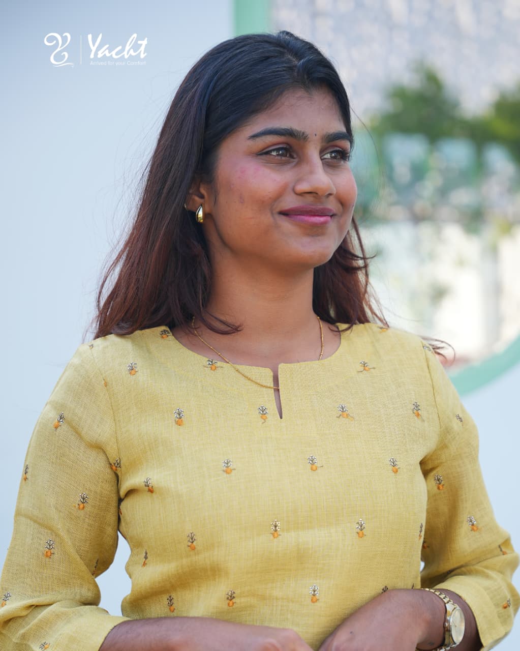 💛 Lemon yellow Straight-Cut Embroidered Kurti Set