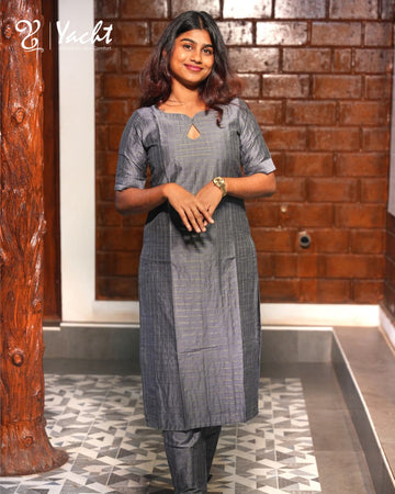 🌑 Charcoal Glow Straight Kurti Set