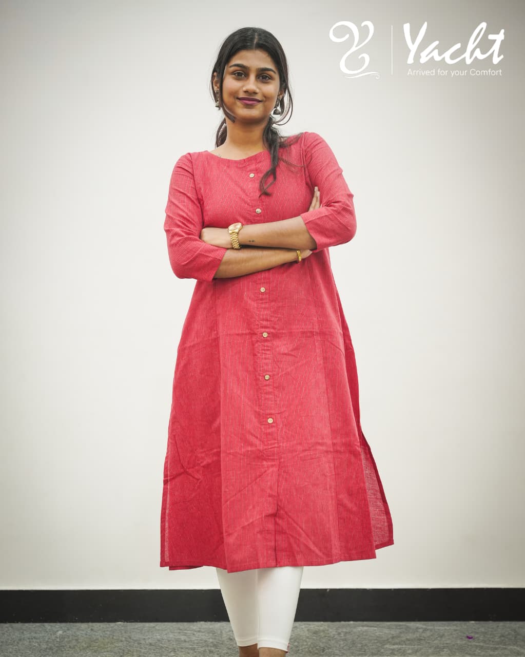 💖Dark Red Classic A-Line Kurti