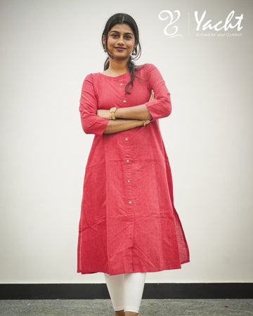 💖Dark Red Classic A-Line Kurti