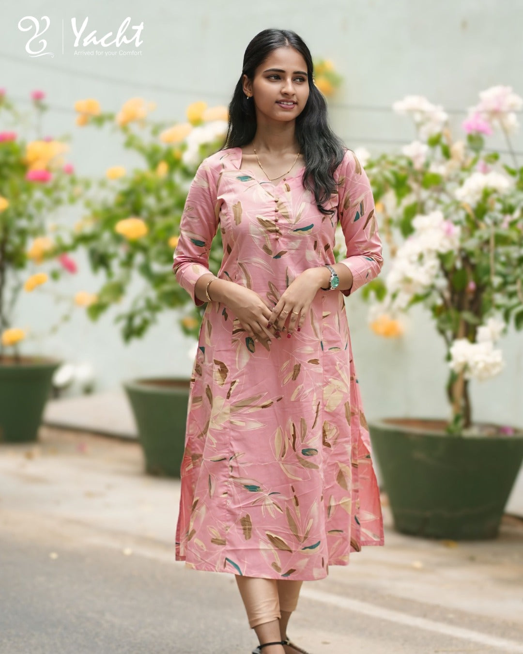 ✨ Blush Petal Grace Kurti